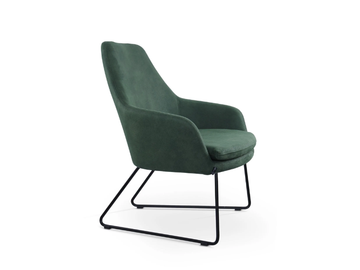 PREMIERE LOUNGE SLED - Sled base leather easy chair with armrests by 5A Design - view 3